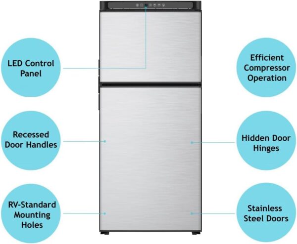 norcold n8dcssr polar 8dc compressor rv refrigerator 8 cu. ft.. rh