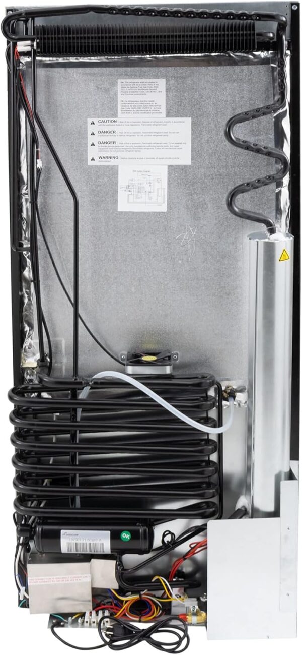 recpro rv refrigerator 6.3 cubic feet gas and electric | black or stainless finish | 110v / 12v / propane gas | (black finish)