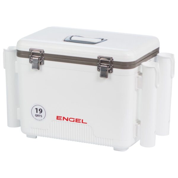 engel 19 quart drybox/cooler with rod holders