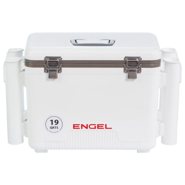 engel 19 quart drybox/cooler with rod holders