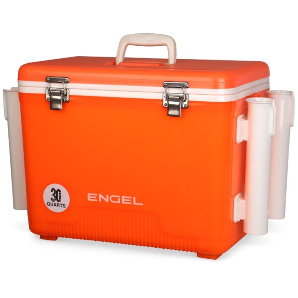 engel 30 quart drybox/cooler with rod holders