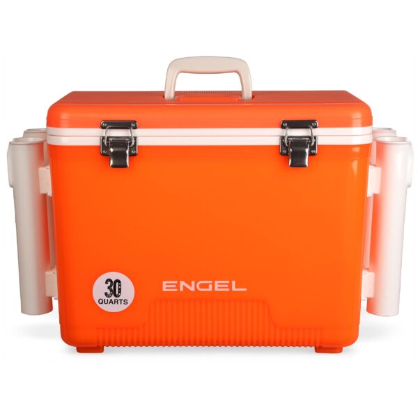 engel 30 quart drybox/cooler with rod holders